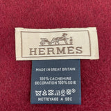 エルメス HERMES ラッキーカデナマフラー ネイビー ルージュ系 カシミヤ/シルク ユニセックス マフラー