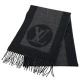 ルイ・ヴィトン LOUIS VUITTON マフラー・カーディフ M70482 グレー ブラック ウール/カシミヤ メンズ マフラー