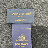 ルイ・ヴィトン LOUIS VUITTON マフラー・カーディフ M70482 グレー ブラック ウール/カシミヤ メンズ マフラー