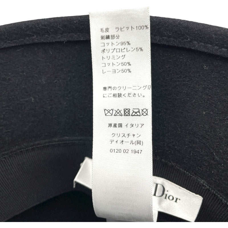 クリスチャン・ディオール Christian Dior D‐Tulipeクロシュハット 41DIO985A130 ブラック ラビット レディース その他ファッション雑貨