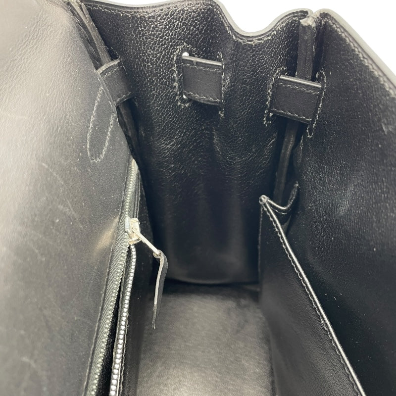 エルメス HERMES ケリー32 内縫い □C刻印 ブラック マットSV金具 エバーカーフ レディース ショルダーバッグ