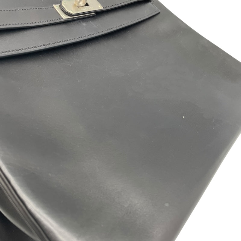 エルメス HERMES ケリー32 内縫い □C刻印 ブラック マットSV金具 エバーカーフ レディース ショルダーバッグ