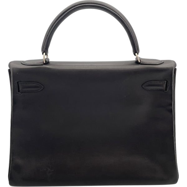 エルメス HERMES ケリー32 内縫い □C刻印 ブラック マットSV金具 エバーカーフ レディース ショルダーバッグ