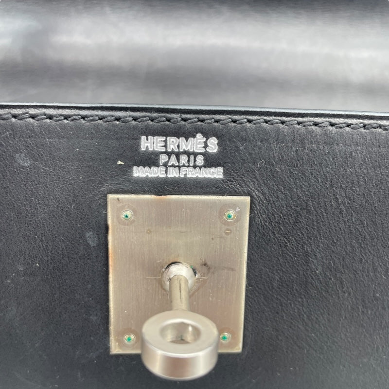 エルメス HERMES ケリー32 内縫い □C刻印 ブラック マットSV金具 エバーカーフ レディース ショルダーバッグ