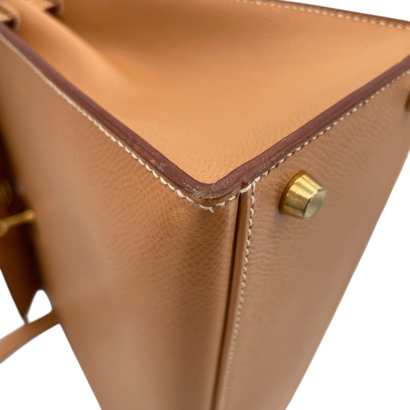 エルメス HERMES ケリー32 外縫い 〇Y刻印 ナチュラル GD金具 クシュベル レディース ショルダーバッグ