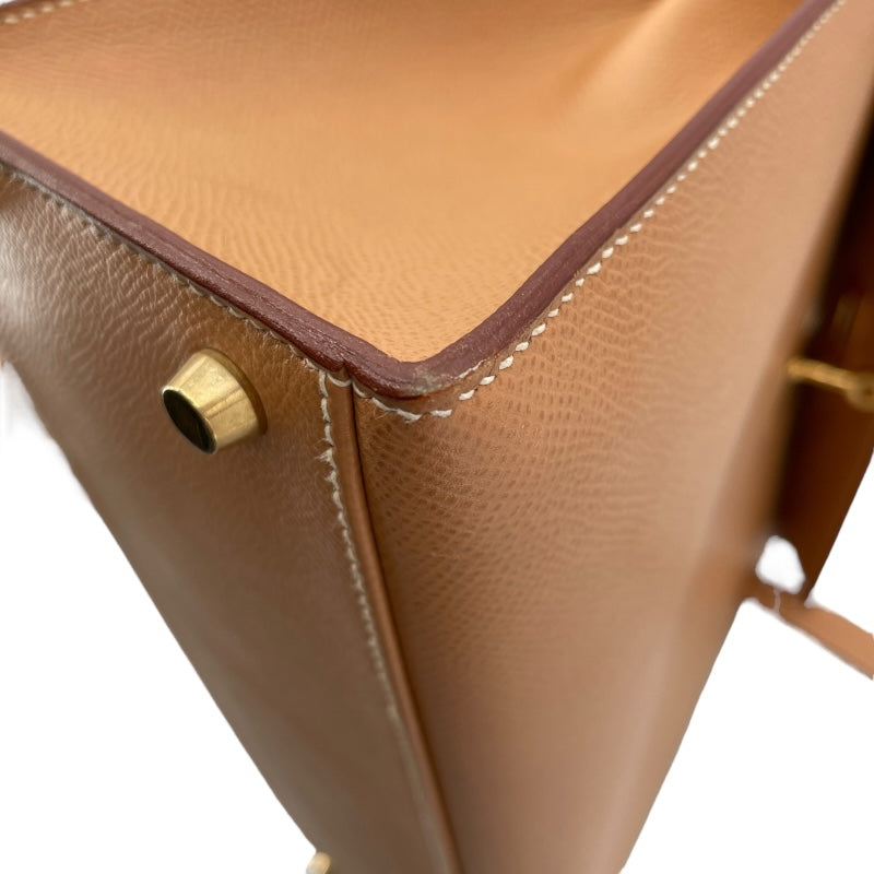 エルメス HERMES ケリー32 外縫い 〇Y刻印 ナチュラル GD金具 クシュベル レディース ショルダーバッグ