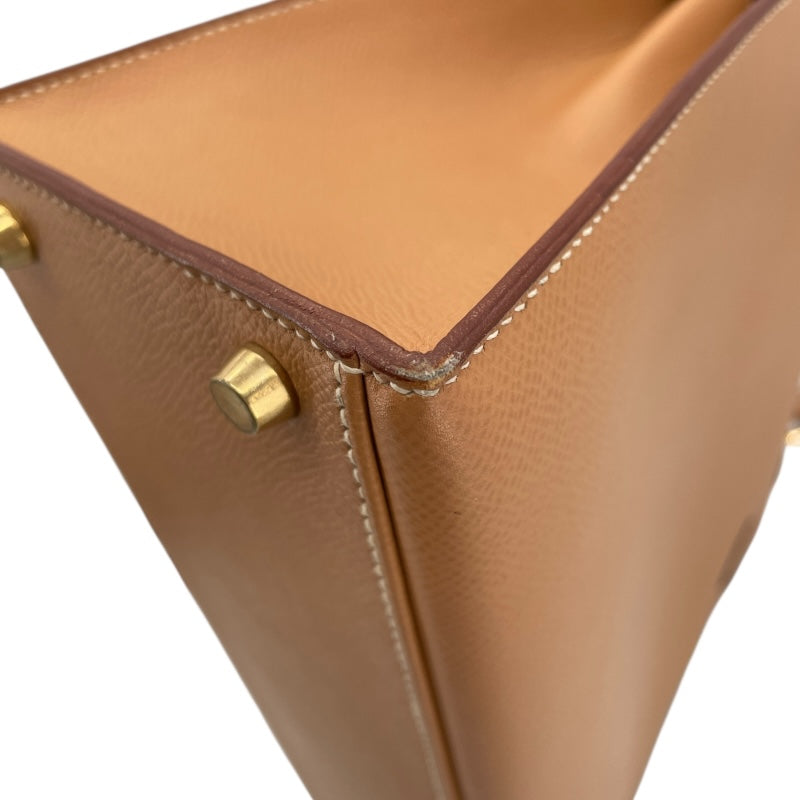 エルメス HERMES ケリー32 外縫い 〇Y刻印 ナチュラル GD金具 クシュベル レディース ショルダーバッグ