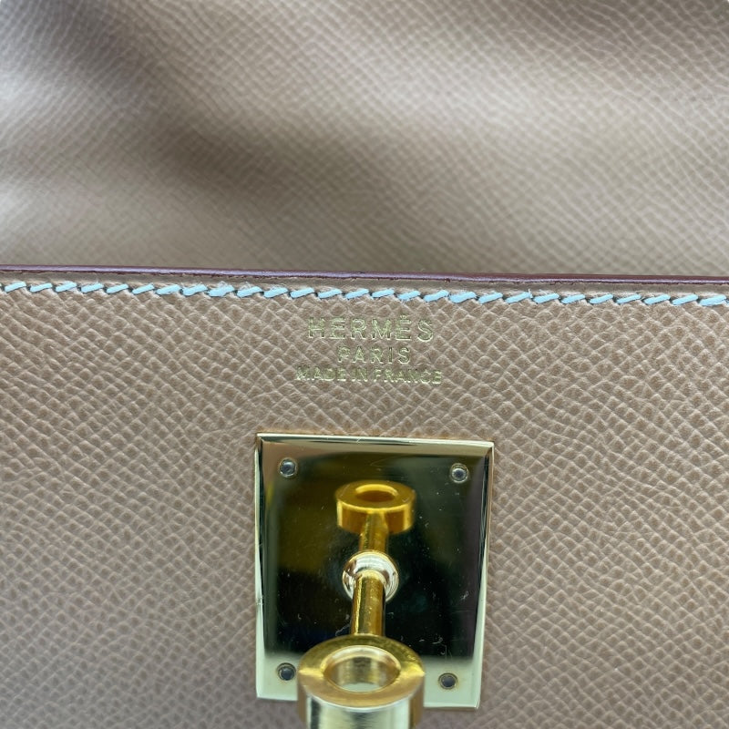 エルメス HERMES ケリー32 外縫い 〇Y刻印 ナチュラル GD金具 クシュベル レディース ショルダーバッグ
