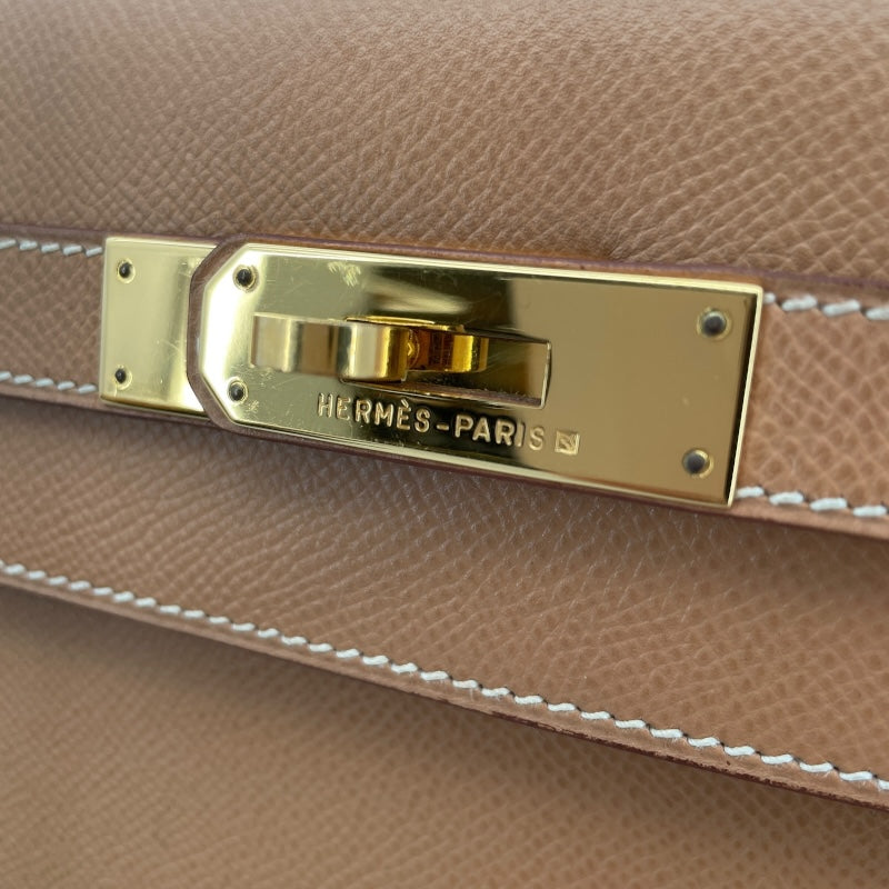 エルメス HERMES ケリー32 外縫い 〇Y刻印 ナチュラル GD金具 クシュベル レディース ショルダーバッグ