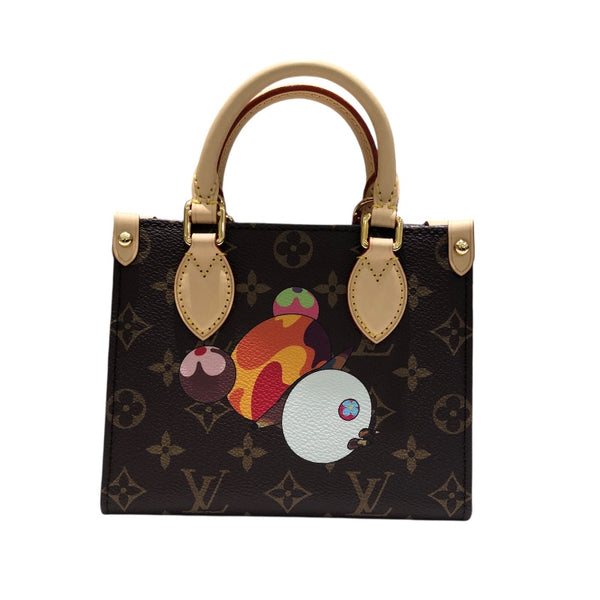ルイ・ヴィトン LOUIS VUITTON オンザゴーBB 村上隆コラボ M13668 モノグラム×ピンク モノグラムキャンバス・レザー レディース ハンドバッグ