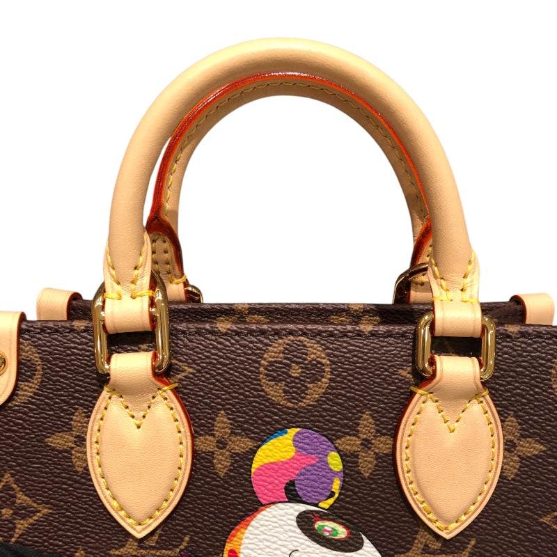 ルイ・ヴィトン LOUIS VUITTON オンザゴーBB 村上隆コラボ M13668 モノグラム×ピンク モノグラムキャンバス・レザー レディース ハンドバッグ