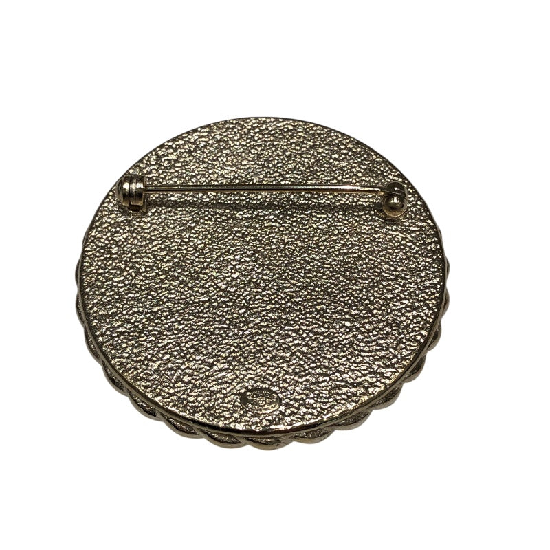 シャネル CHANEL ココマークブローチ ライトゴールド×ブラック×レット メッキ/プラスチック アクセサリー