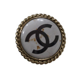 シャネル CHANEL ココマークブローチ ゴールド×ホワイト メッキ×プラスチック アクセサリー
