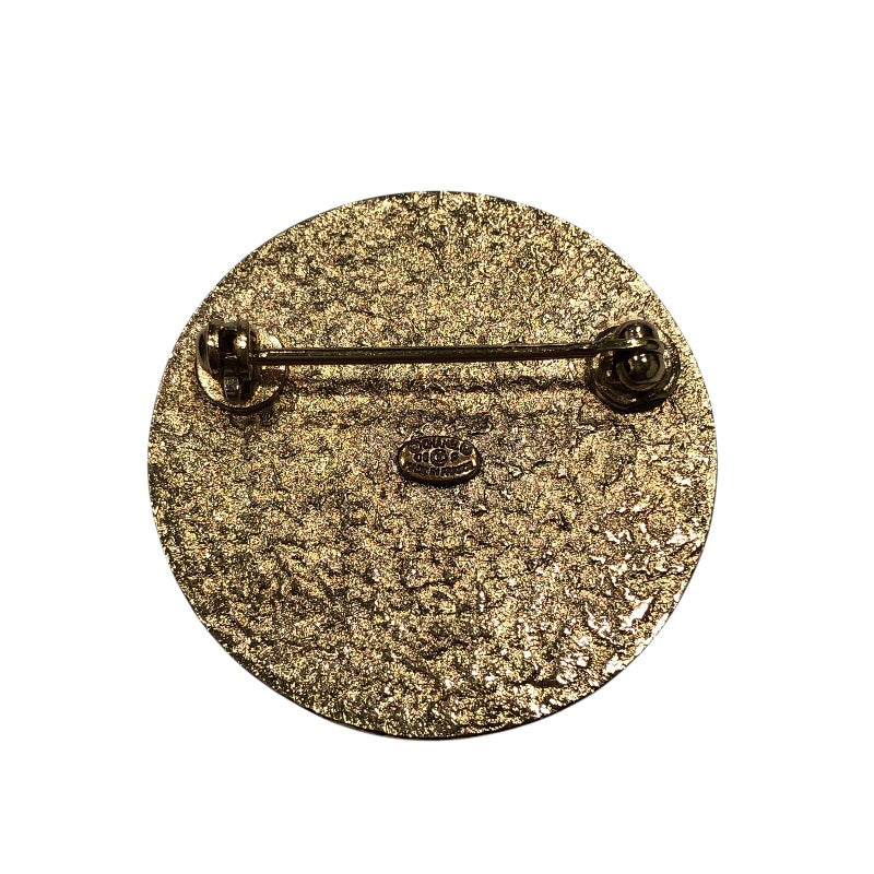 シャネル CHANEL ココマークブローチ　 ゴールド×ホワイト メッキ×プラスチック/ストーン アクセサリー