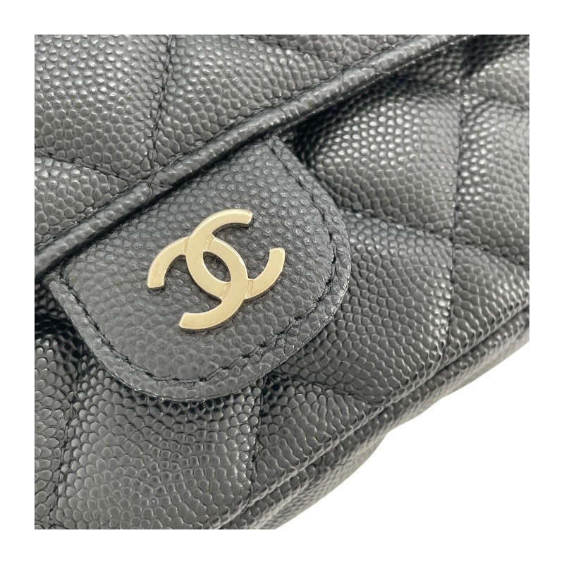 シャネル CHANEL フラップ フォン ショルダー AP2096 ブラック GD金具 キャビアスキン レディース ショルダーバッグ