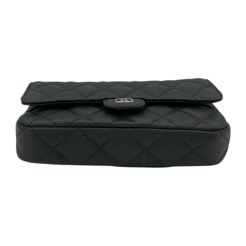 シャネル CHANEL フラップ フォン ショルダー AP2096 ブラック GD金具 キャビアスキン レディース ショルダーバッグ