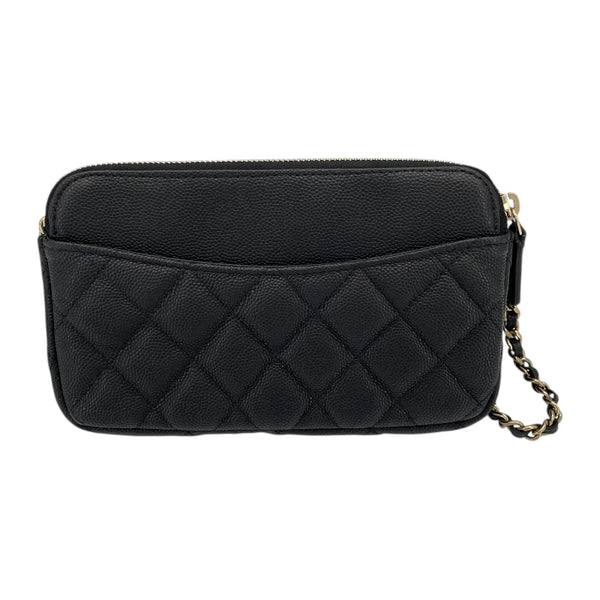 シャネル CHANEL フラップ フォン ショルダー AP2096 ブラック GD金具 キャビアスキン レディース ショルダーバッグ