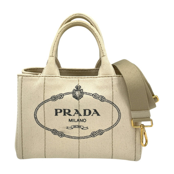プラダ PRADA カナパ ミニ 1BG439 アイボリー キャンバス レディース ショルダーバッグ