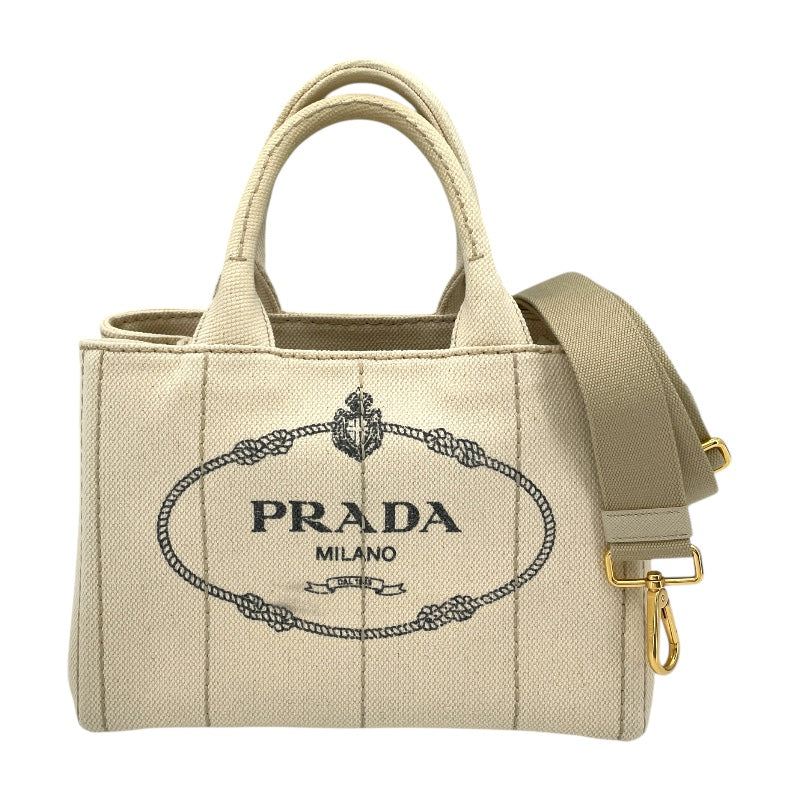 プラダ PRADA カナパ ミニ 1BG439 アイボリー キャンバス レディース ショルダーバッグ