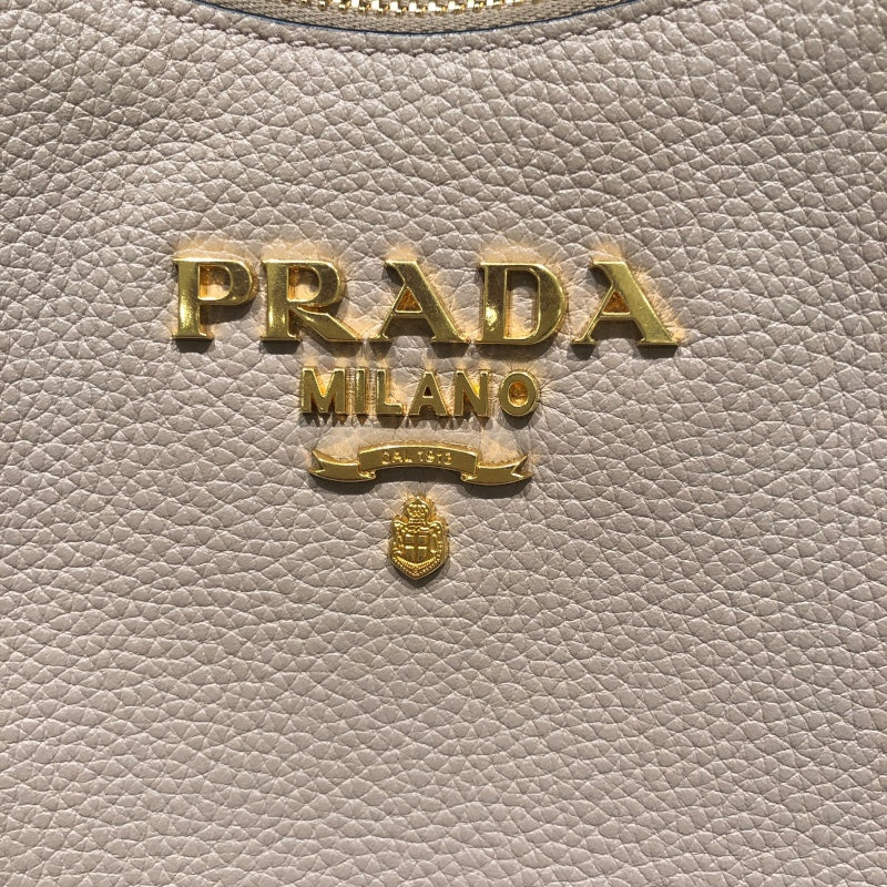 プラダ PRADA ロゴショルダー 1BC166 ベージュ レザー レディース ショルダーバッグ