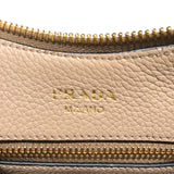 プラダ PRADA ロゴショルダー 1BC166 ベージュ レザー レディース ショルダーバッグ