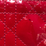 クリスチャン・ディオール Christian Dior レディディオール アコーディオンカードケース レッド レザー×パテント レディース カードケース