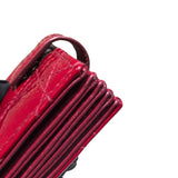 クリスチャン・ディオール Christian Dior レディディオール アコーディオンカードケース レッド レザー×パテント レディース カードケース