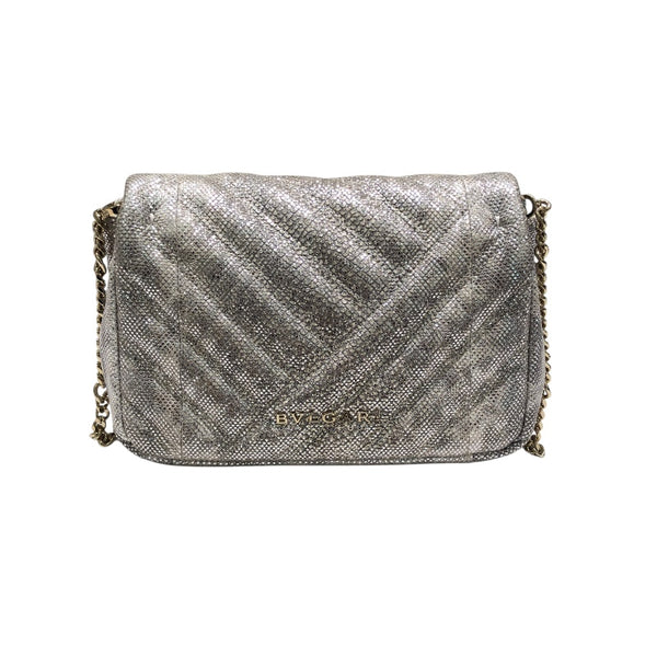 ブルガリ BVLGARI ｾﾙﾍﾟﾝﾃｨｶﾎﾞｼｮﾝﾁｪｰﾝｼｮﾙﾀﾞｰ 288808 シルバー レザー レディース ショルダーバッグ