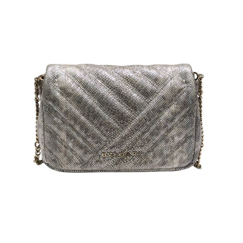 ブルガリ BVLGARI ｾﾙﾍﾟﾝﾃｨｶﾎﾞｼｮﾝﾁｪｰﾝｼｮﾙﾀﾞｰ 288808 シルバー レザー レディース ショルダーバッグ