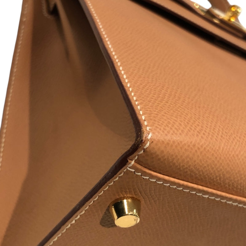 エルメス HERMES ケリー32　外縫い □E刻 ナチュラル　GD金具 クシュベル レディース ハンドバッグ
