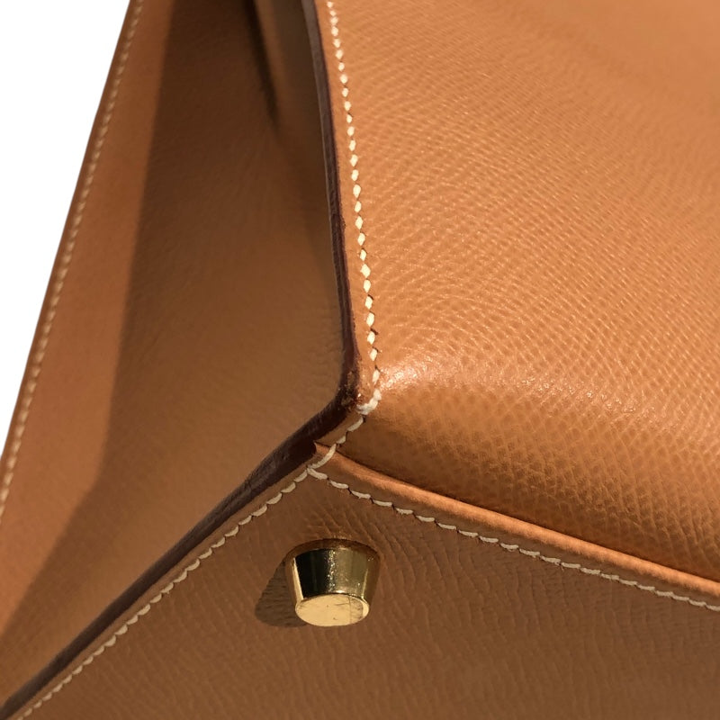 エルメス HERMES ケリー32　外縫い □E刻 ナチュラル　GD金具 クシュベル レディース ハンドバッグ