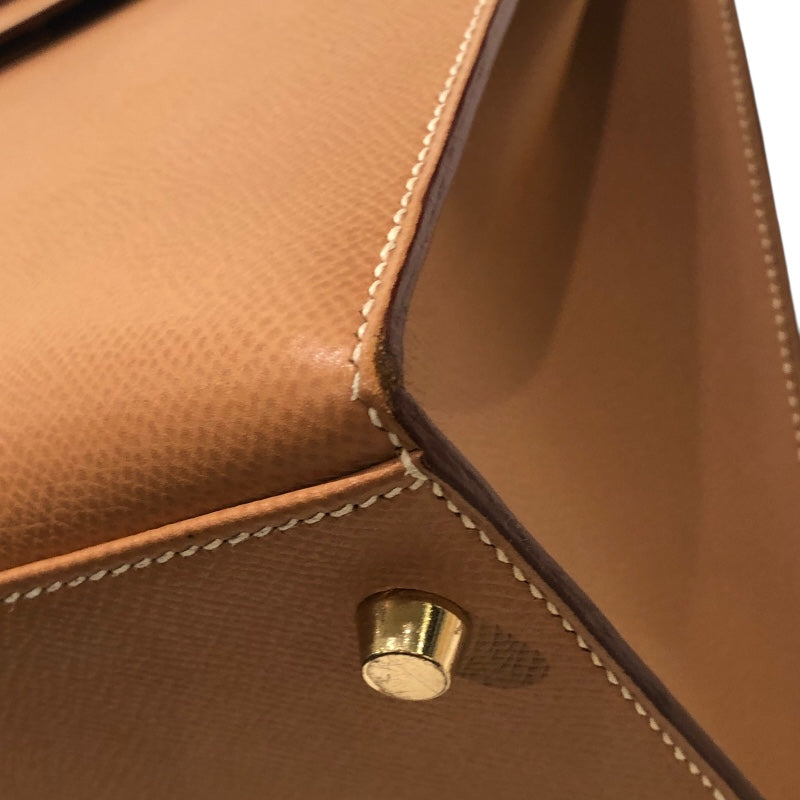 エルメス HERMES ケリー32　外縫い □E刻 ナチュラル　GD金具 クシュベル レディース ハンドバッグ