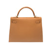エルメス HERMES ケリー32　外縫い □E刻 ナチュラル　GD金具 クシュベル レディース ハンドバッグ
