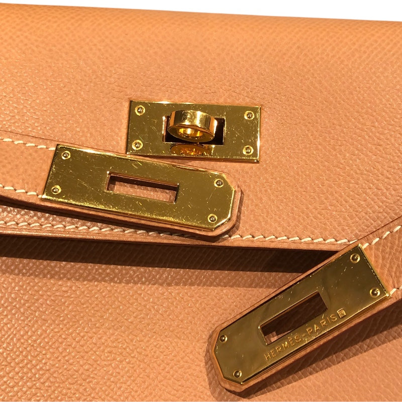 エルメス HERMES ケリー32　外縫い □E刻 ナチュラル　GD金具 クシュベル レディース ハンドバッグ