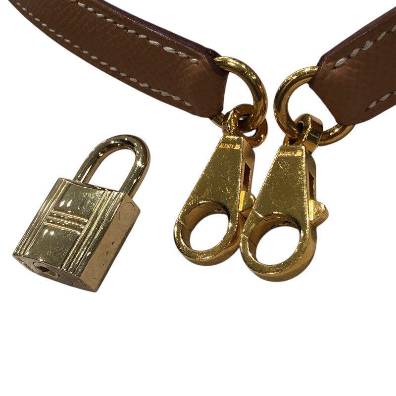 エルメス HERMES ケリー32　外縫い □E刻 ナチュラル　GD金具 クシュベル レディース ハンドバッグ