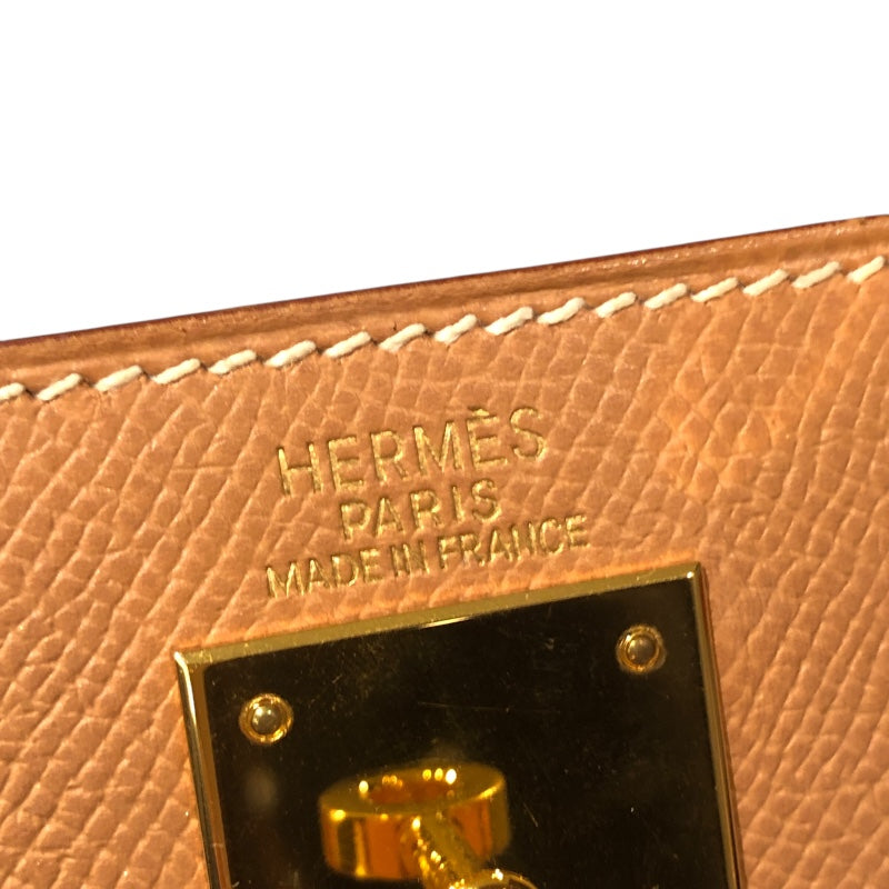 エルメス HERMES ケリー32　外縫い □E刻 ナチュラル　GD金具 クシュベル レディース ハンドバッグ