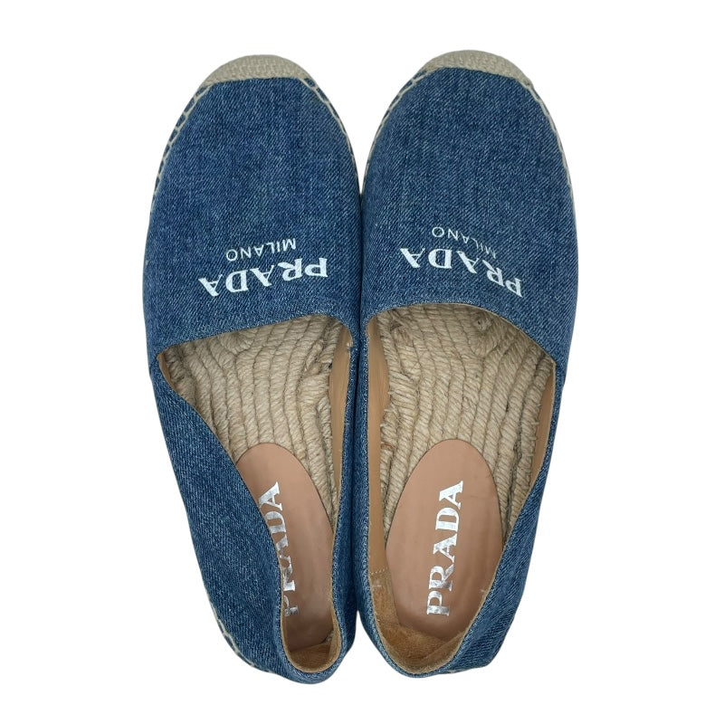 プラダ PRADA ロゴデニムエスパドリーユスリッポン 1S052M ブルー レディース スリッポン