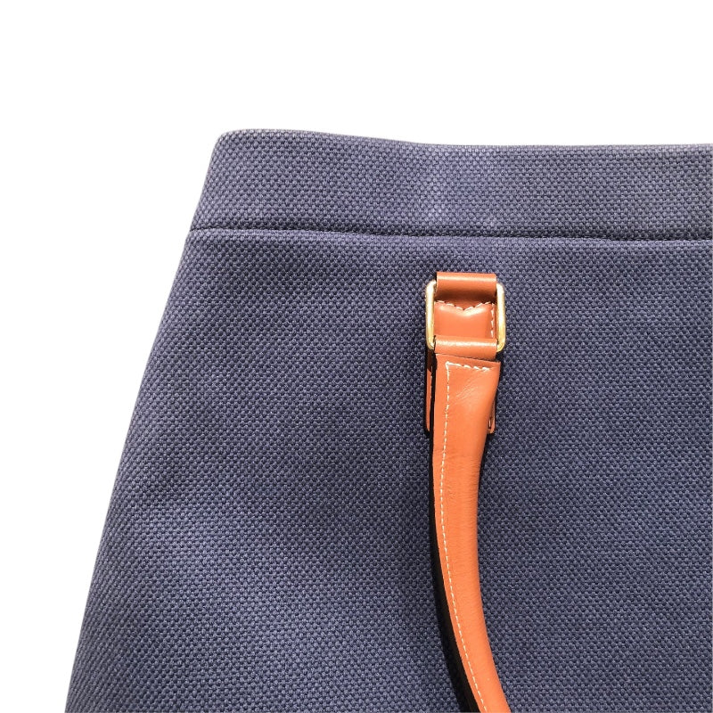 セリーヌ CELINE ホリゾンタルカバス 19216 ネイビー キャンバス レディース トートバッグ