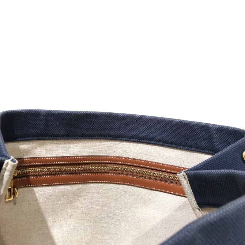 セリーヌ CELINE ホリゾンタルカバス 19216 ネイビー キャンバス レディース トートバッグ