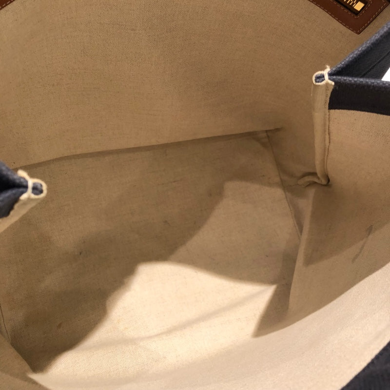 セリーヌ CELINE ホリゾンタルカバス 19216 ネイビー キャンバス レディース トートバッグ