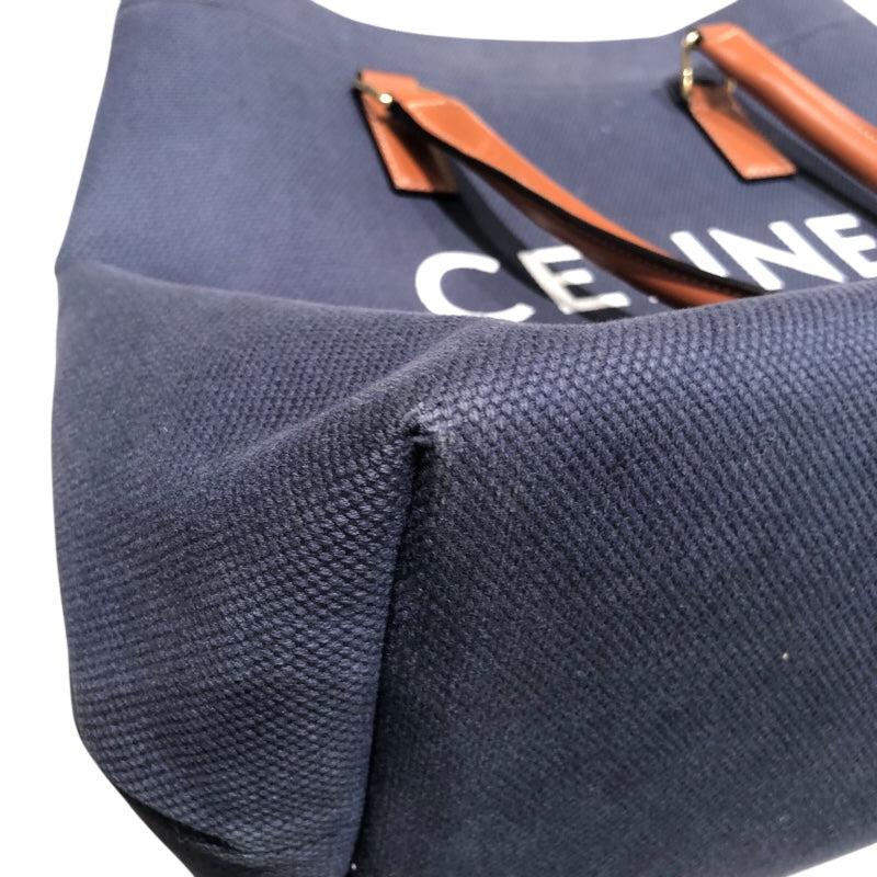 セリーヌ CELINE ホリゾンタルカバス 19216 ネイビー キャンバス レディース トートバッグ