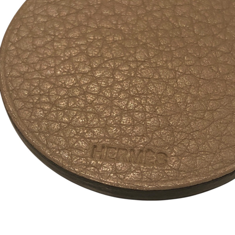 エルメス HERMES アニマルキーホルダーヒポポタマス グレー レザー レディース キーホルダー