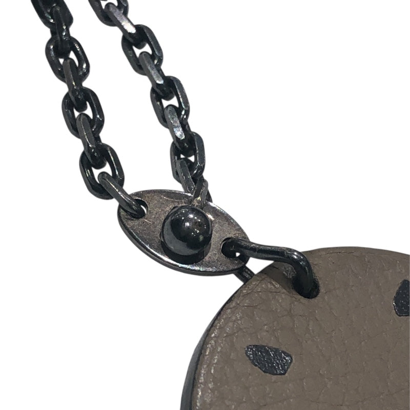 エルメス HERMES アニマルキーホルダーヒポポタマス グレー レザー レディース キーホルダー