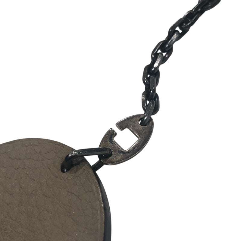 エルメス HERMES アニマルキーホルダーヒポポタマス グレー レザー レディース キーホルダー