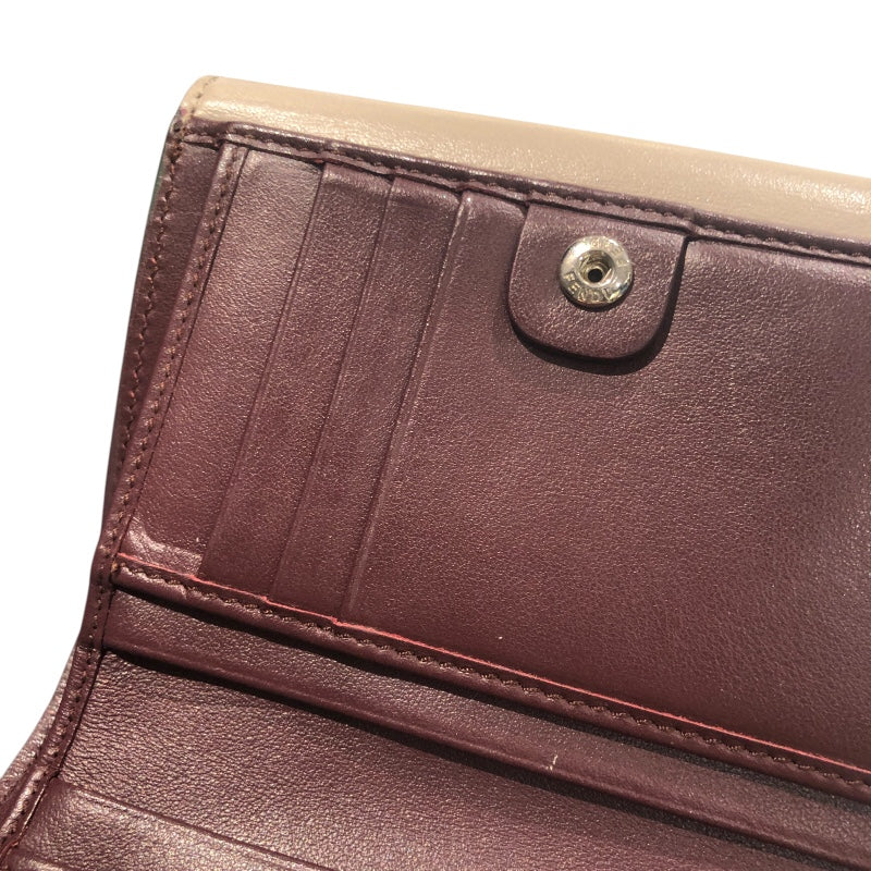 フェンディ FENDI ピーカブーミディアムウォレット 8M0359 グレー/ボルドー レザー レディース 二つ折り財布