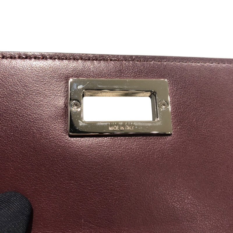 フェンディ FENDI ピーカブーミディアムウォレット 8M0359 グレー/ボルドー レザー レディース 二つ折り財布