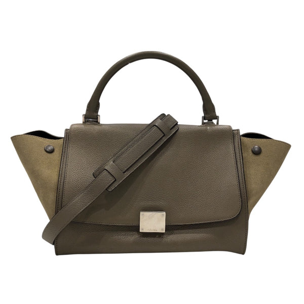 セリーヌ CELINE トラペーズスモール グレージュ　SV金具 レザー/スエード レディース ハンドバッグ