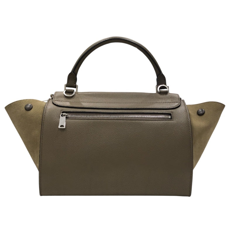 セリーヌ CELINE トラペーズスモール グレージュ　SV金具 レザー/スエード レディース ハンドバッグ