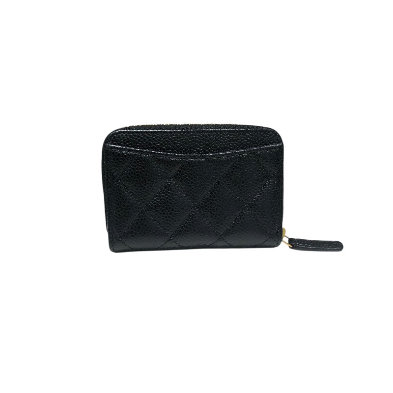 シャネル CHANEL マトラッセクラシックジップコインパース AP0216 ブラック GD金具 キャビアスキン レディース コインケース