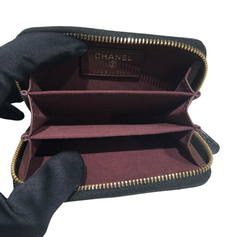 シャネル CHANEL マトラッセクラシックジップコインパース AP0216 ブラック GD金具 キャビアスキン レディース コインケース